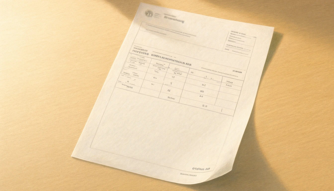 Stylised crooked document capture with a curved page and deliberately blurred text